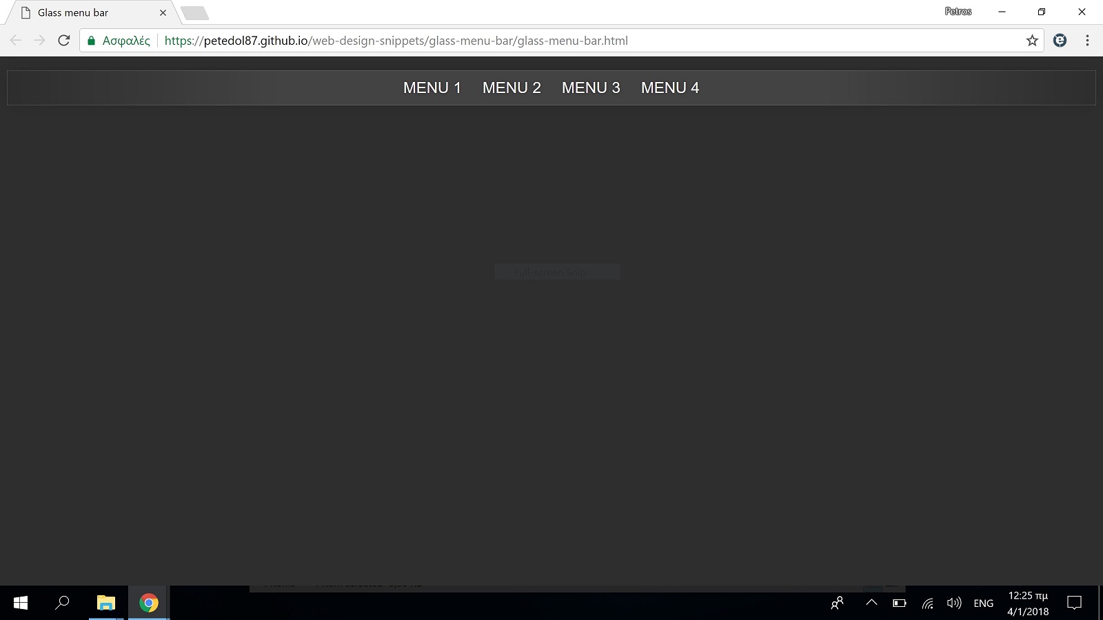 Screenshot of Glass Menu Bar